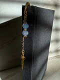 Metal Sword Charm Bookmark - Frosted Blue